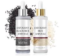 Peel Shot Glow Rice Ampoule Duo, Peeling Esfoliante Viso, Riso Bianco e Nero Scrub Viso, Pulisce in Profondità I Pori, Migliora la Pelle Ruvida, Idrata in Profondità,2*100 Ml