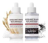 Peel Shot Glow Riso Duo, Fiala Peeling Riso Bianco/Nero, riso Bianco e Nero Come Esfoliante, Idratante e Rassodante, duo Illuminante WhiteRice & BlackRice, Pulizia dei Pori, Idratante