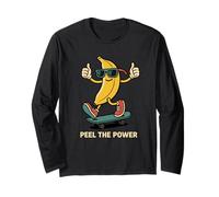 Peel the Power Banana, gioco di parole retrò a forma di banana, divertente e divertente Maglia a Manica