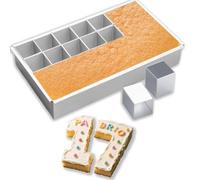 Peelanmall Stampo da forno con numeri grandi, con numeri e lettere, in alluminio, 29,5 x 16,5 cm, regolabile, antiaderente, per torte fai da te, per feste di compleanno