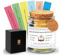 Peelanmall Versetti Della Bibbia in un Barattolo, Bible Verses Jar, 90 Cartoncini Biblici, in Vetro con Versetti Biblici, con Scritta Colorata, Regali Cristiani Pasqua(B)