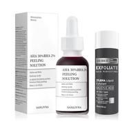 Peeling Viso Serum+Liquido Esfoliante,Soluzione esfoliante 30% AHA + 2% BHA,Soluzione Peel viso-Combatte Lmperfezioni,Punti Neri,Brufoli,Pori e Segni Post Acneici Ridotti,Esfoliante Liquido