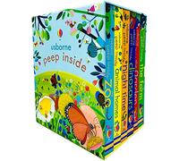 Peep Inside 6 Books Collection Box Set by Usborne (Zoo, Animal Homes, Night Time, Dinosaurs, Garden & Farm)