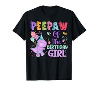 Peepaw of The Birthday Girl Dinosaur Saurus Rex Party Maglietta