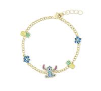 Disney Braccialetto placcato oro con ananas e fiore