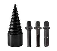 PEESHON Punta Conica Spaccalegna, 32mm Punta Spaccalegna con 3 Impugnature per Trapano, Cono a Vite Spaccalegna, Trapano Spaccalegna, Cono per Trapano per Legno