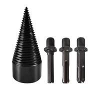 PEESHON Punta Conica Spaccalegna, 42mm Punta Spaccalegna con 3 Impugnature per Trapano, Cono a Vite Spaccalegna, Trapano Spaccalegna, Cono per Trapano per Legno