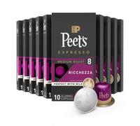 Peet's Coffee, Medium Roast Espresso Pods Compatibile con Nespresso Original Machine, Ricchezza Intensity 8, 100 Count (10 confezioni da 10 capsule espresso)