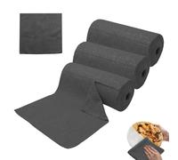 PEEXTBB Rotolo di Panni in Microfibra, 60 pezzi 30 x 30 cm Panni per La Pulizia Strappabili, Rotolo Microfibra a Strappo, per Cucina, Vetri, Finestre, Camera da letto, Nero
