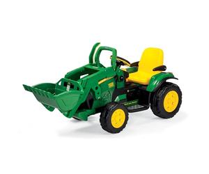 PEG John Deere Ground Loader - Trattore Elettrico Cavalcabile per Bambini 3+ Anni con Batteria Ricaricabile 12V, Radio FM e Benna Funzionante