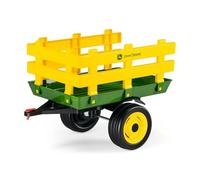 PEG John Deere Stake-Side Trailer, Rimorchio a Due Ruote per Trattore Elettrico Ground Loader, capacità di Carico 10 kg, per Bambini dai 2 Anni