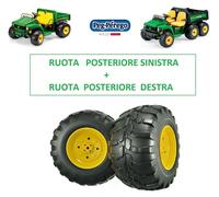 PEG PEREGO COPPIA RUOTE POSTERIORI JOHN DEERE GATOR HPX 12VOLT 24VOLT -nuovo-IT