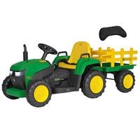 Peg Perego John Deere Farm Power Trattore Elettrico con Rimorchio