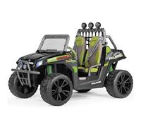 PEG Polaris RZR Pro Green Shadow Fuoristrada Elettrico Cavalcabile, Batteria Ricaricabile da 24V, 2 Motori Silenziosi da 420W l’uno, Ruote Gommate, Radio, Luci e Suoni, Cruscotto Multifunzione