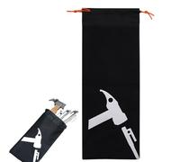 Peg Pouch, Ground Stake Bag, Drawstring Organizer, durevole Oxford Cloth, ideale per campeggio e backpacking, 13,39 x 6,69 oro 17,13 x 6,69 pollici, nero 1 pezzo