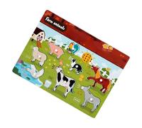 PEG Puzzle Sound - giocattolo da cartone animato in legno, Kids Learning | Puzzle di veicoli per animali educativi, Early Development Game per Toddlerr Boy Girls, Fun in classe di scuola ma