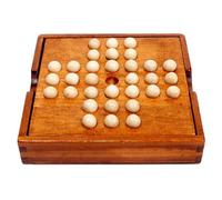 Peg Solitaire fatto a mano - Tavola in legno colorata, puzzle interattivo, gioco creativo per famiglie, kit di intrattenimento educativo | Set di gioco solitario Posizionamento per