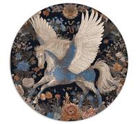 Pegaso con ali bianche, motivo floreale Jigsaw Puzzle 1000pcs (67.5x67.5cm) Adulti Puzzle Gioco EduGattoivo Decorazioni Per La Casa