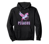 Pegaso Creatura Volante Fantasy Rosa e Cavaliere Felpa con Cappuccio