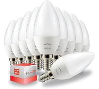 PEGASO - Lampadina LED, attacco piccolo E14, 8,5W (Equivalenti a 60W), 800 Lumen, Lampadine Led Luce bianca naturale 4000K, Massima efficienza e Risparmio Energetico, forma C37 candela-Pacco da 10 PZ