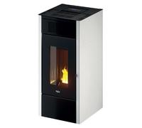 Saba 14 T2 - Stufa a Pellet Canalizzata 13,7 kW Serbatoio 23 Kg Volume Riscaldabile 390 M³ con WiFI Metallo Bianco