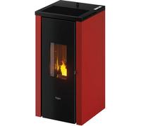 Pegaso Vera 7 stufa a pellet ad aria 7 kW acciaio verniciato rosso per 138 m