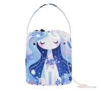 Pegasus Art - Sacchetti per filati floreali, contenitori portatili per uncinetto, accessori per uncinetto