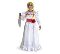 Pegasus COSTUME DA BAMBOLA ASSASSINA DI HALLOWEEN BAMBINA HORROR ABITO BIANCO LUNGO (3/4 ANNI)