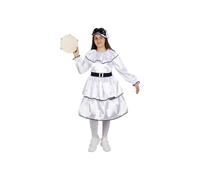 Pegasus Costume Pulcinella bambino/a (con Tamburello) Vestito Carnevale maschere tradizionali (L 8/9 ANNI, BAMBINA)