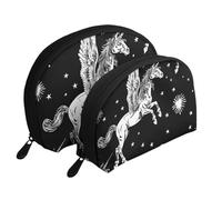 Pegasus Flight - Trousse da viaggio con stampa a forma di volo, 2 pezzi, bianco, Taglia unica
