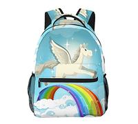 Pegasus Flying Over The Rainbow Zaini per bambini Borse scolastiche di grande capacità 40,6 cm Portatile Laptop Bookbag Zaino Casual per ragazzi e ragazze di 1° - 6° grado