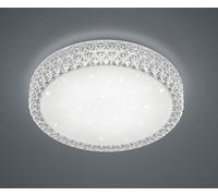 PEGASUS PLAFONIERA LED 27W 3060lm, 3000 - 5500K DIFFUSORE METACRILATO BIANCO EFFETTO CIELO STELLATO E BORDO EFFETTO CRISTALLO CON TELECOMANDO DIMMERABILE D.60CM