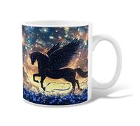 Pegasus - Tazza da caffè in ceramica, fantasia con fiori e stelle N/A, tazza da tè con manico, ideale per amicizia, famiglia, colleghi, insegnanti, personale innamorato, 325 ml