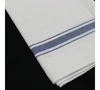 Pegasus Textiles Strofinaccio in vetro, confezione da 10 pezzi, colore: bianco con strisce blu, ristorante, bar e ristorazione, 100% cotone