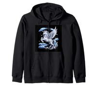 Pegasus Volante con Le Stelle Felpa con Cappuccio
