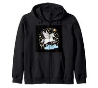 Pegasus volante con le stelle Felpa con Cappuccio