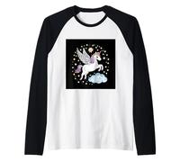Pegasus Volante con Le Stelle Maglia con Maniche Raglan