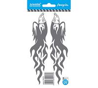 Pegatina AutoTattoo Aquila con Fiamme 2-Pezzi - 16,1x4,2cm