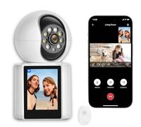 PEGATISAN Telecamera Wifi Interno Senza Fili per Anziani/Bambini/Animali Domestici Visione Notturna Telecamere Wifi Interne con Schermo da 2,8 Pollici, Video Bidirezionale, Rilevamento del Movimento
