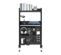Pegboard - Scaffale da scrivania a 2 livelli, clip on con ganci e calamite, salvaspazio, per casa, ufficio, studio, cameretta dei bambini, 1, 95 x 60 x 12,5 cm, colore: Nero