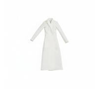 Pegciuho Abito per Donna Abito Vestito Outfit Indumento in Tessuto Design Elegante per Aggiornare Della Bambola Non Macchia E Mantiene Intatta La Collezione , Bianco , Cappotto Lungo