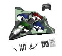 Pegciuho Aereo da Caccia Radiocomandato, Aeromodello Facile da Pilotare, Acrobatico, Elicottero Ricreativo per Adolescenti, Adulti E, Doppia Batteria Verde