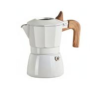 Pegciuho Macchina Caffè Stovetop Espresso Pot Acciaio Inox Doppia Valvola Funzione Versatile Manico Resistente Adatta a Cucina Viaggi Esterni, Bianco, Riv.ceramica