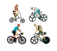 Pegciuho Minifigure di Ciclista Modello in 1/87 da 4 Pezzi per Tavolo da Sabbia Fai da Te