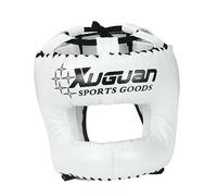 Pegciuho Protezione per La Testa da Kickboxing, Casco da Taekwondo, Visiera con Imbottitura in Schiuma E Microfibra Traspirante, Regolabile, Adatta per Spa, Bianco, S