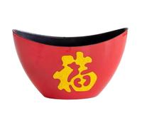 Pegciuho Secchiello per Fiori, Vaso, Vaso per Composizioni Floreali, Regalo per Il Capodanno Cinese, Centrotavola, Contenitore per Piante, Ornamento a Forma di, Rosso, 24x14.5 Cm