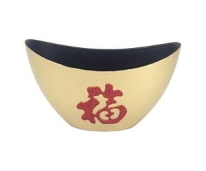 Pegciuho Secchiello per Fiori, Vaso, Vaso per Composizioni Floreali, Regalo per Il Capodanno Cinese, Centrotavola, Contenitore per Piante, Ornamento a Forma di, Oro, 24x15 Cm