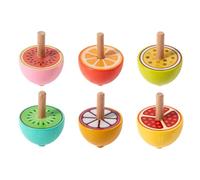 Pegciuho Set di 6 Giroscopi per Feste, Giochi Divertenti, Educativi E Colorati per Sviluppare Le Capacità Motorie Fini, Frutta, Taglia unica bambino