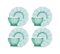 Pegciuho Tazze E Piattini di Plastica per Case delle Bambole in 1:6. Piatti, Mobili E Decorazioni per Le Stanze delle Bambole, Verde