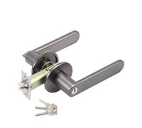 PEGGMZYX Maniglia della porta della camera da letto con serratura e chiave for il bagno(Gray (Withkey)